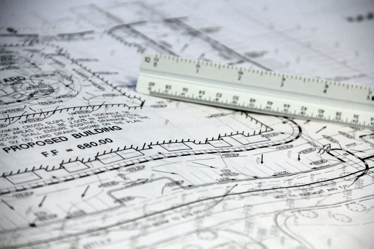 Scale Ruler and Floor Plan Cad Drawings for a Project